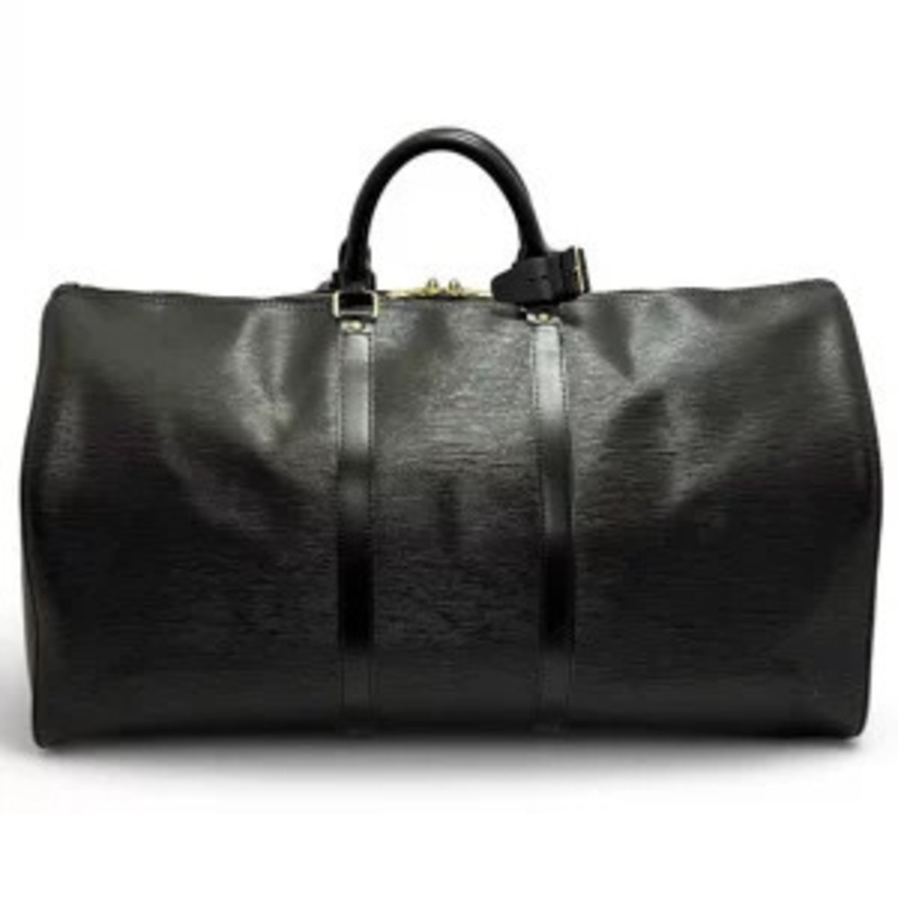 Louis Vuitton Keepall Boston Bag Epi Leather Black